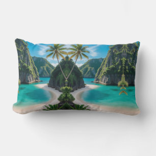 "Relax & Drift Away with Island Vibes" Lumbar Pillow