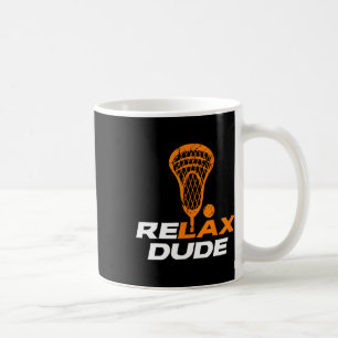 Relax Dude Lacrosse Lax Stick V6 Orange Coffee Mug
