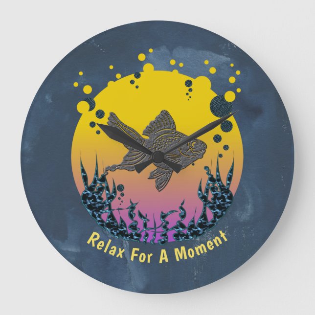 Relax For A Moment Under The Sea Personalize Large Clock (Front)
