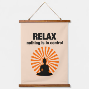 Relax Funny Buddha Quote Hanging Tapestry