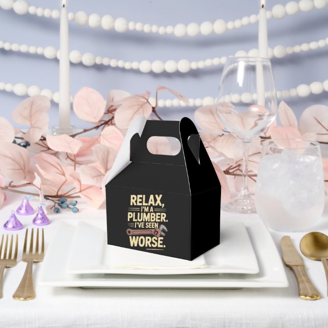 RElax I'm A Plumber - Plumber Funny  Favor Box (Wedding)