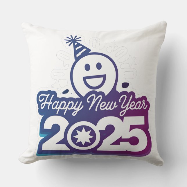 Relax into the New Year 2025 Throw Pillow (Front)