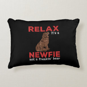 Relax its a newfie Cute newfoundland dog Accent Pillow