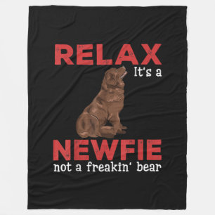 Relax its a newfie   Cute newfoundland dog Fleece Blanket