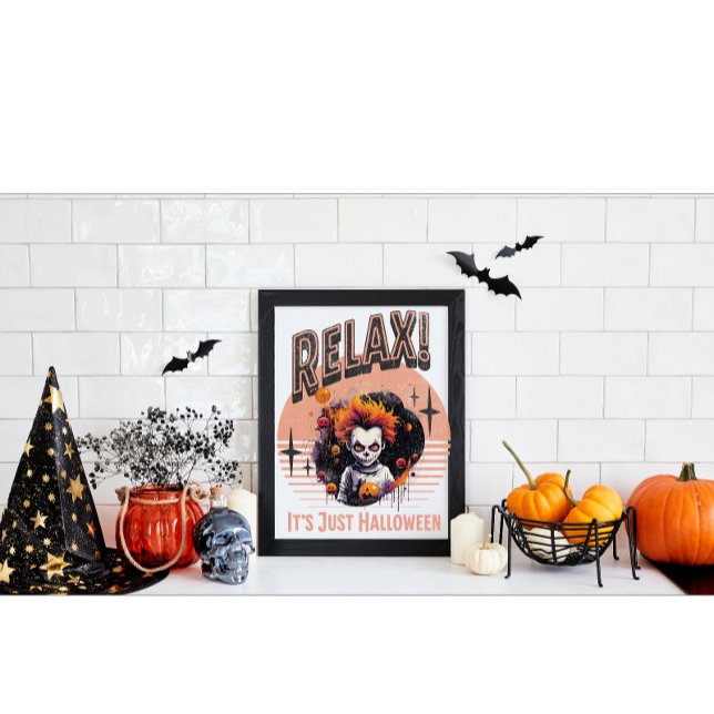 Relax Its Just Halloween Creepy Kid Clown Poster (Creator Uploaded)