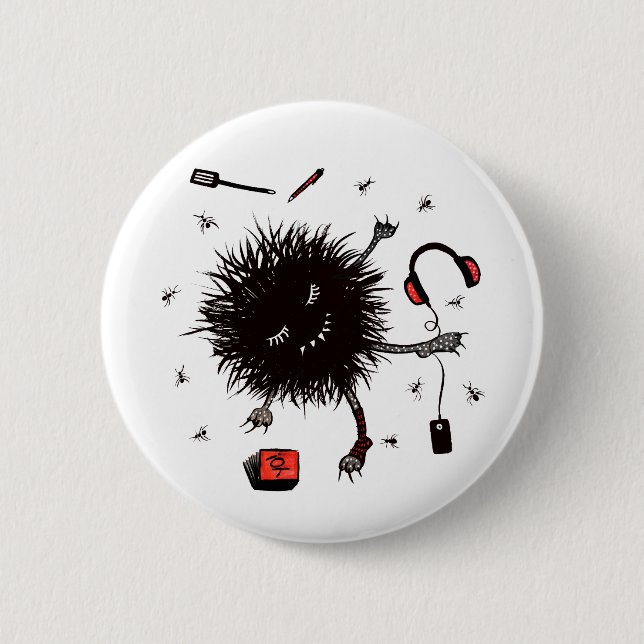 Relax Lazy Monster Cute Funny 2 Inch Round Button (Front)
