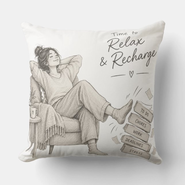 Relax mod  throw pillow (Front)