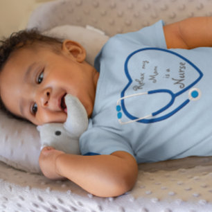 Relax My Mom Is A Nurse Heart Stethoscope Love Baby Bodysuit