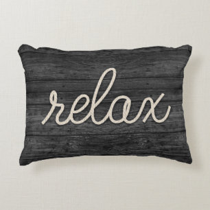 Relax Nautical Rope Text Accent Pillow