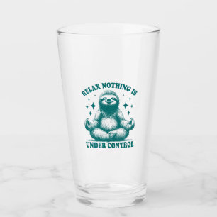 Relax Nothing Is Under Control Sloth Yoga Glass