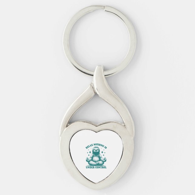 Relax Nothing Is Under Control Sloth Yoga Keychain (Front)