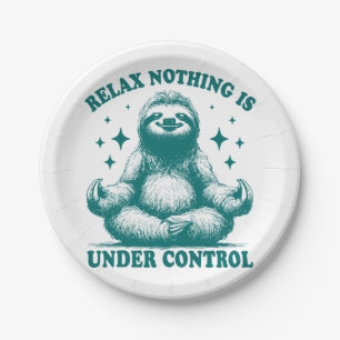 Relax Nothing Is Under Control Sloth Yoga Paper Plate