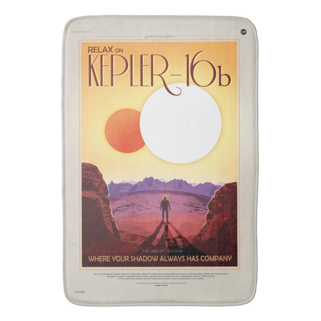 Relax on Kepler 16b vacation advert space tourism Bath Mat (Front Vertical)