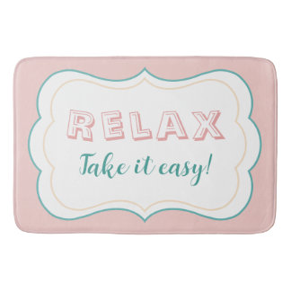 Relax Pastel Colour Cream Vintage Minimalist Bath Mat