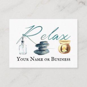 Relax Peaceful Spa Day Aromatherapy Salon Business Card
