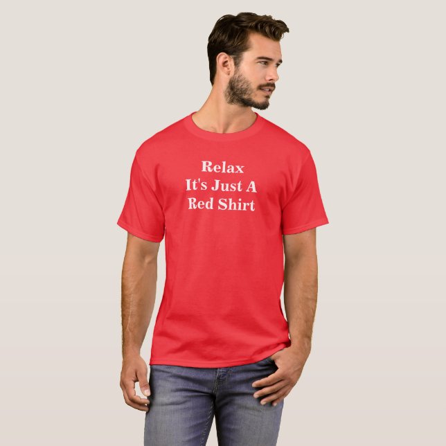 Relax Red Shirt Men's Basic Dark T-Shirt (Front Full)