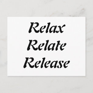 Relax, Relate, Release, Postcard