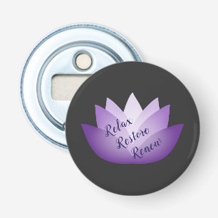 Relax Restore Renew Purple Lotus Flower Bottle Opener