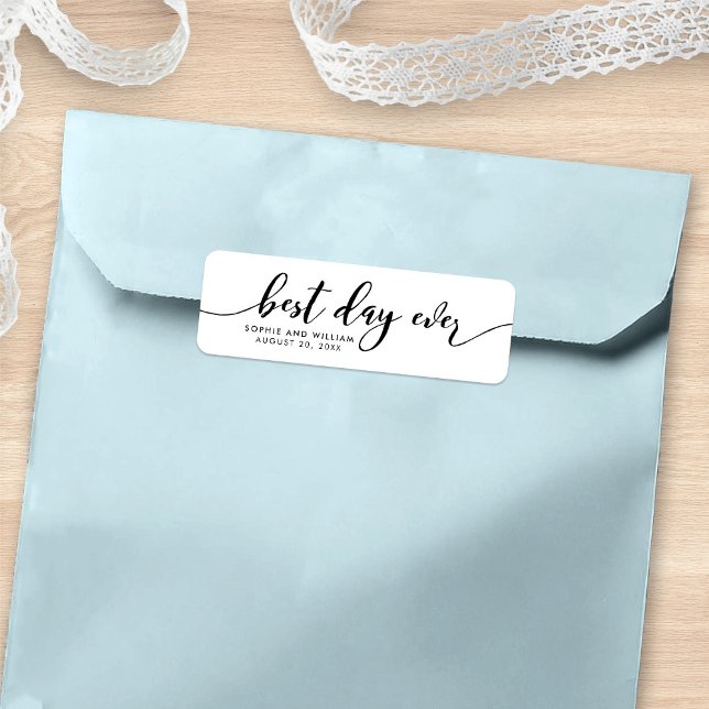 Relax Script Best Day Ever Wedding Favour Label (Creator Uploaded)