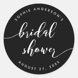 Relax Script Bridal Shower Custom Background Colou Classic Round Sticker