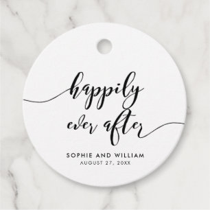 Relax Script Happily Ever After Wedding Favour Tags
