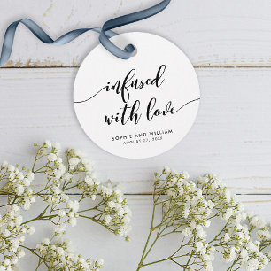 Relax Script Infused with Love Wedding Favour Tags