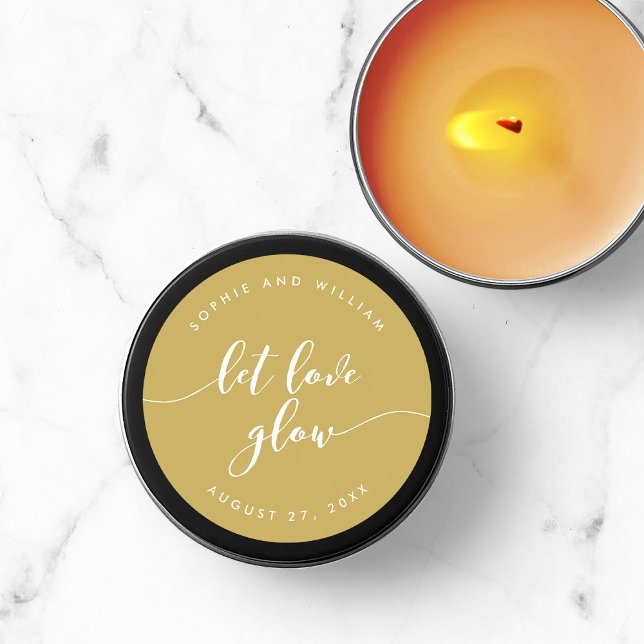 Relax Script Let Love Glow Editable Colour Wedding Classic Round Sticker (Creator Uploaded)