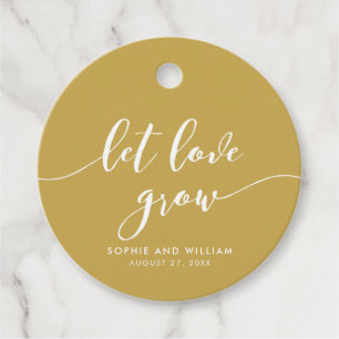 Relax Script Let Love Grow Editable Colour Wedding Favour Tags