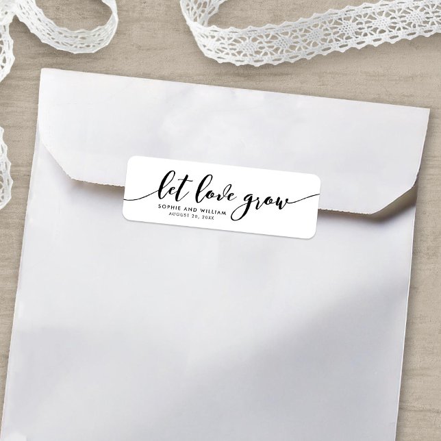Relax Script Let Love Grow Wedding Favour Label (Creator Uploaded)