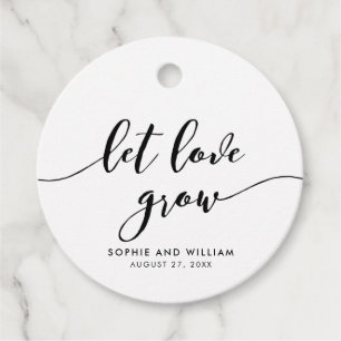 Relax Script Let Love Grow Wedding Favour Tags