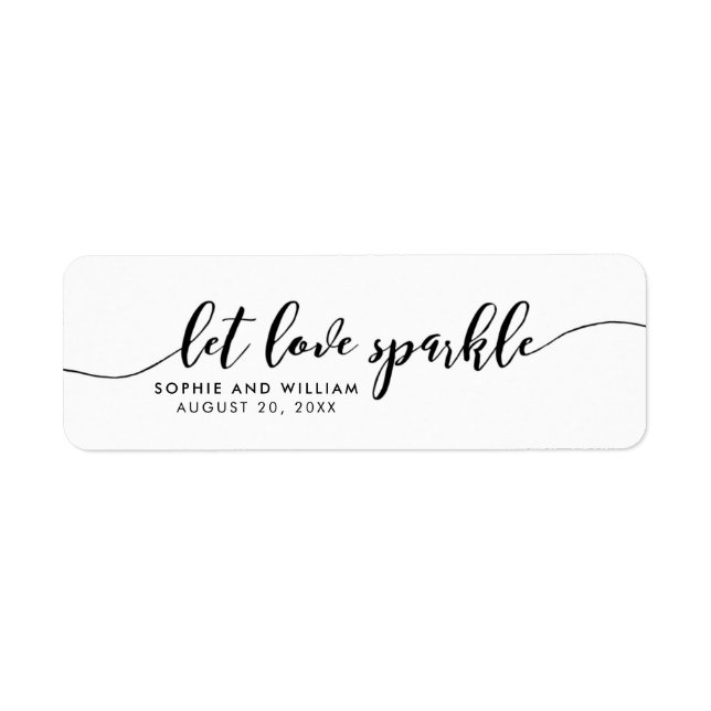 Relax Script Let love Sparkle Wedding Favour Label (Front)