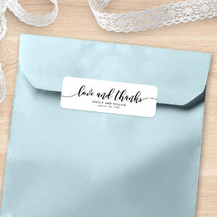 Relax Script Love and Thanks Wedding Favour Label