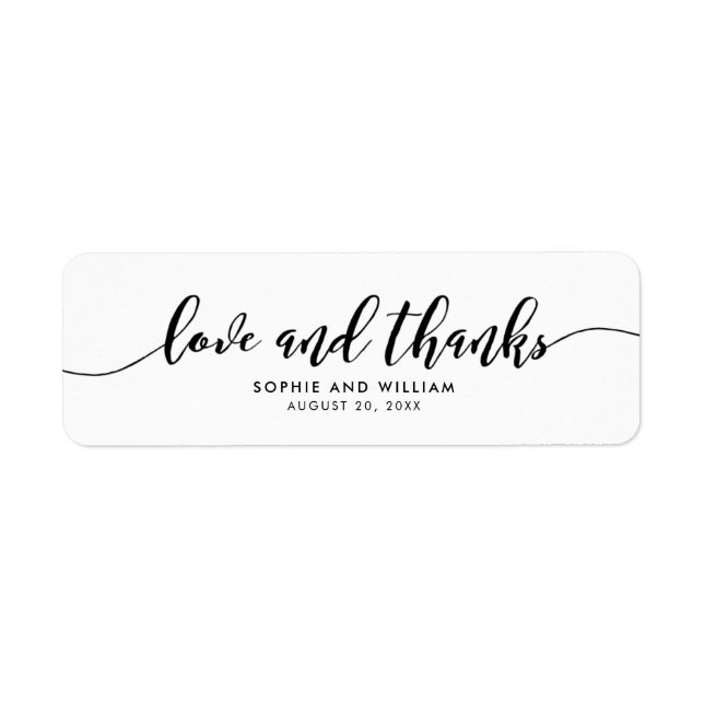Relax Script Love and Thanks Wedding Favour Label (Front)