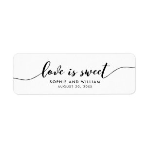 Relax Script Love is Sweet Wedding Favour Label