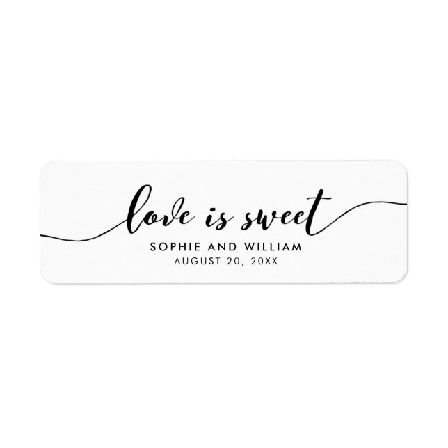 Relax Script Love is Sweet Wedding Favour Label (Front)