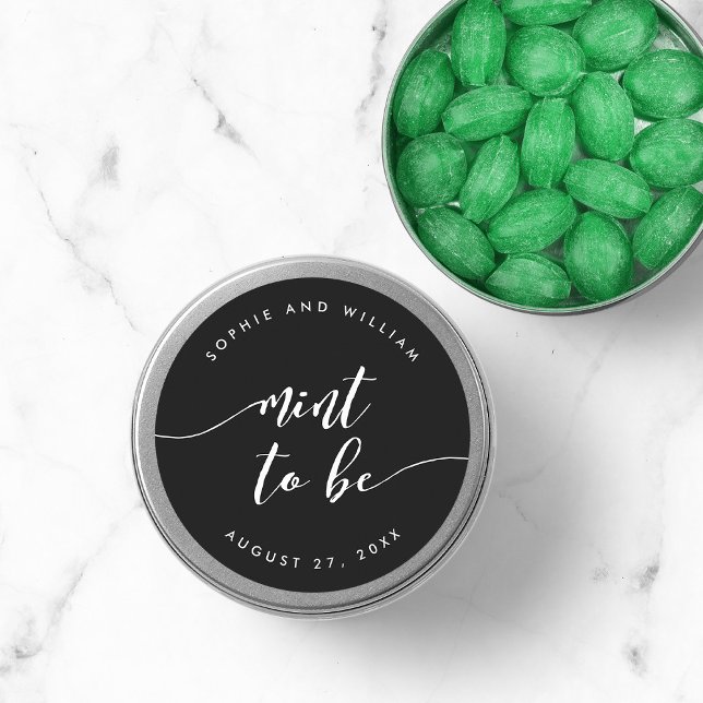 Relax Script Mint to Be Editable Colour Wedding Classic Round Sticker (Creator Uploaded)