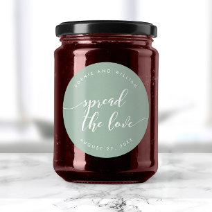 Relax Script Spread the Love Custom Colour Wedding Classic Round Sticker