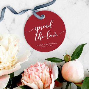Relax Script Spread the Love Custom Colour Wedding Favour Tags