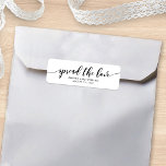 Relax Script Spread the Love Wedding Favour Label<br><div class="desc">This stylish wedding favour label features the words "spread the love" in black script great for labelling your jam wedding favour gifts. It is easy to personalize; just replace the placeholder text to add your own information. For more options such as to change the font, text size or the spacing...</div>