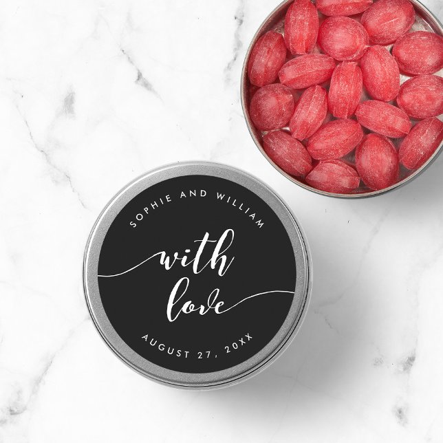 Relax Script With Love Editable Colour Wedding Classic Round Sticker (Creator Uploaded)