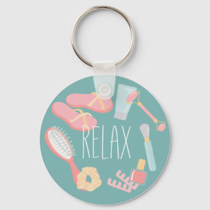 Relax Spa things round Keychain