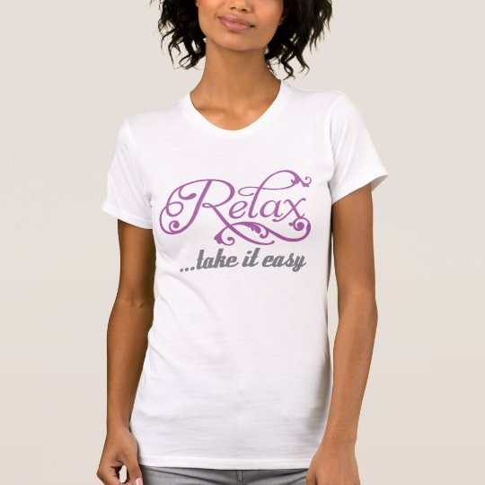 Relax take it easy floral swirls girls t-shirt
