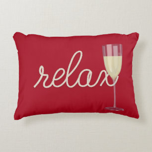 RELAX Text Nautical Rope Accent Pillow