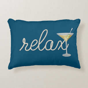 relax text nautical rope with martini accent pillow