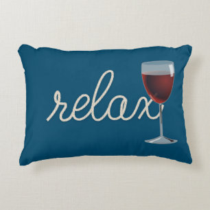 relax text nautical rope with red wine accent pillow