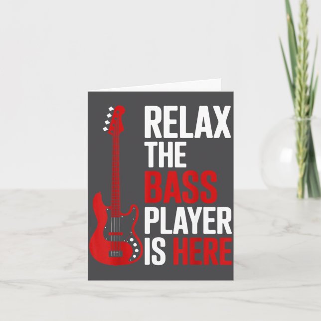 Relax The B Player Is Here Retro Guitar Musician F Card (Front)