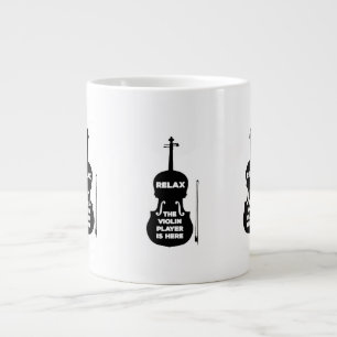 Relax The Violin Player is Here Large Coffee Mug