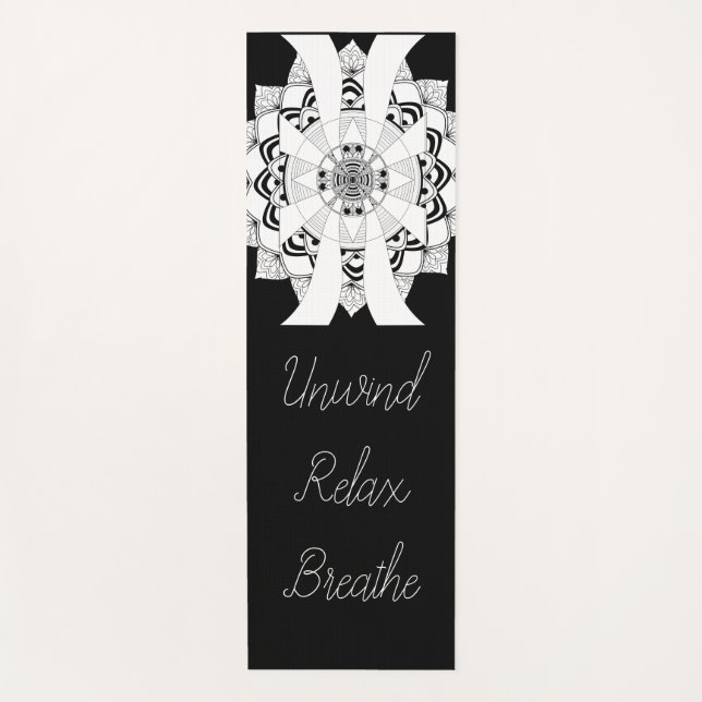 Relax, Unwind, Breathe Yoga Mat (Front)