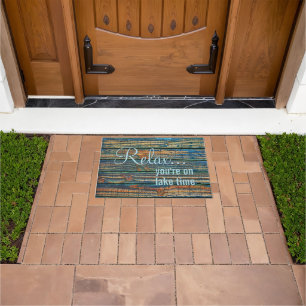 Relax You Are On Lake Time Quote Doormat