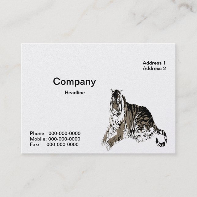 Relaxant Tiger Carte de visite (Devant)